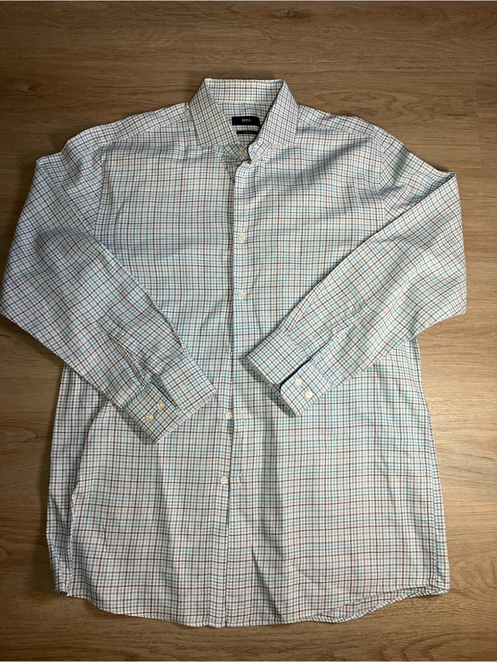 BOSS Hugo Boss Checked Dress Shirt | Size 17 32/33 (XL)